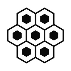 Fototapeta premium Honeycomb Icon Outline and Silhouette Vector on White Background, Hexagon Pattern and Bee Honey Structure Symbol, Natural Organic Honeycomb Icon for App UI, Web Design, Beekeeping, Nature and Minimal 