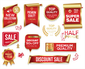 Naklejka na ściany i meble Sale banner badges and emblems collection concept discount promotion layout on white background 