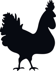 Chicken hand drawing silhouette © Sergio