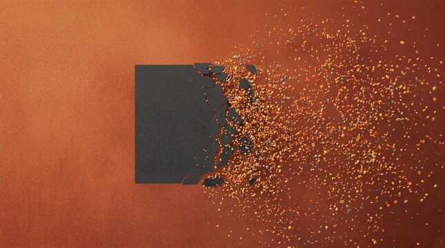 Abstract Grainy Flat Art Representing Entropy, Time&rsquo;s Decay, and the Inevitable Dissolution of Structure