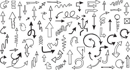 Fototapeta premium Seamless Hand-Drawn Arrow Pattern: Sketchy Doodle Vector Background