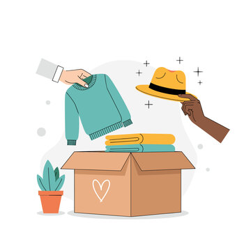 Sustainable Fashion Swap Box Vector Illustration