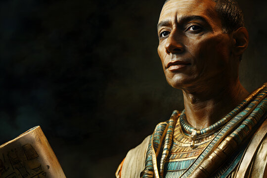 Portrait of Imhotep: The Legendary Architect and Priest of Ancient Egypt