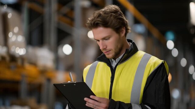 Candlelit warehouse inventory count during Earth Day power conservation initiative, worker using manual clipboard instead of scanner, shadows dancing on metal shelving, ideal for sustainable