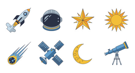 Space objects and astronomy equipment 17. © nivi