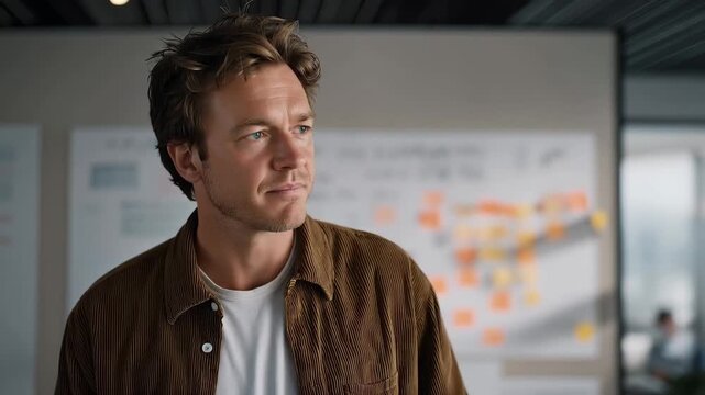 Failed product launch postmortem, team analyzing what went wrong on whiteboards, lessons documented systematically, overcast dramatic sky outside, perfect for failure analysis, learning curve, and