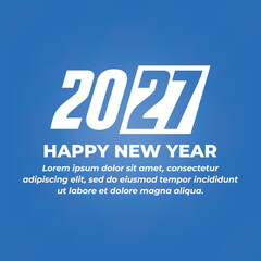 Obraz premium New Year 2027 design with blue color concept