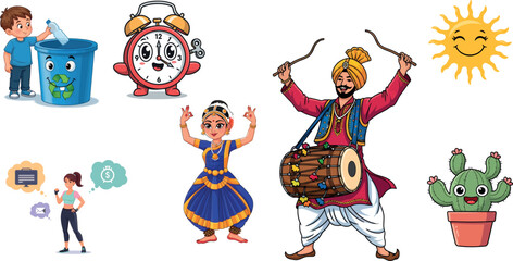 Naklejka premium Punjabi Dhol Player