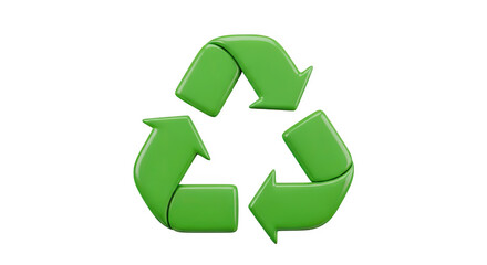 Obraz premium Green recycling symbol with arrows, environmental protection icon, sustainability, ecology, waste management, circular economy