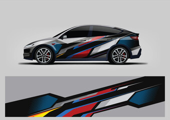 Obraz premium modern car livery graphic vector. abstract background design for vehicle vinyl wrap