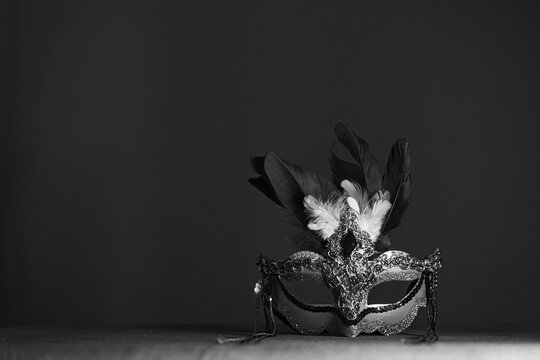 Photo of elegant and delicate Venetian mask - banner