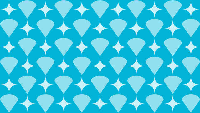 Blue Diamond and Star Repeat Pattern