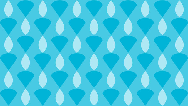 Retro Diamond Flame Pattern in Aqua