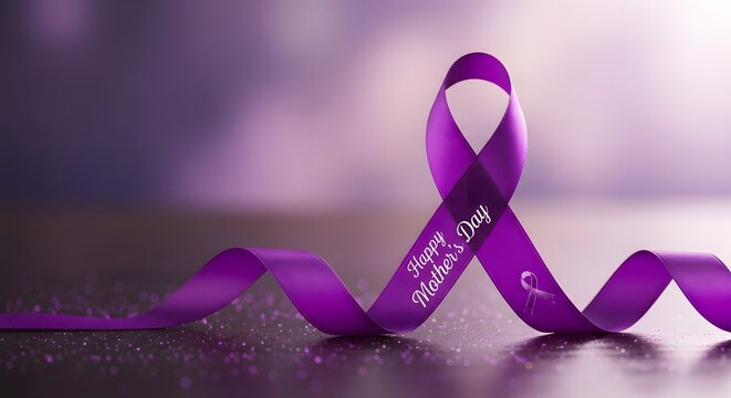 Purple ribbon awareness symbol for epilepsy and domestic violence
