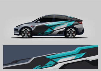 automotive wrap graphic vector. abstract background for car vinyl design © Lancar