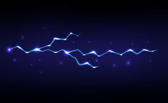 Electric lightning energy wave glowing blue abstract background