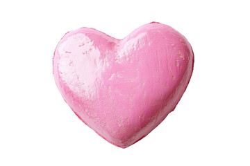 Obraz premium Glossy Pink Heart Shape with Smooth Surface on Black Background shiny, Png On White Background, Isolated on Transparent Background, Cut Out