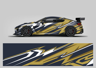 car livery graphic vector.  gold abstract background design for vehicle vinyl wrap © Lancar