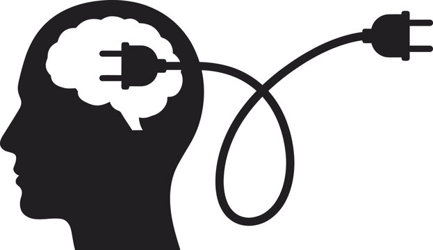 Power plug and socket with cable isolated on white background illustration