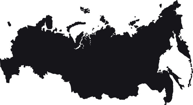 balck simple map of russia