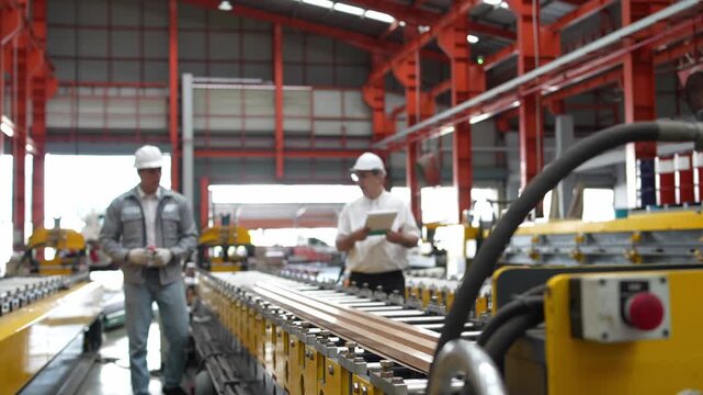 Manufacturing process observation industrial facility image series factory environment close-up viewpoint collaboration concept