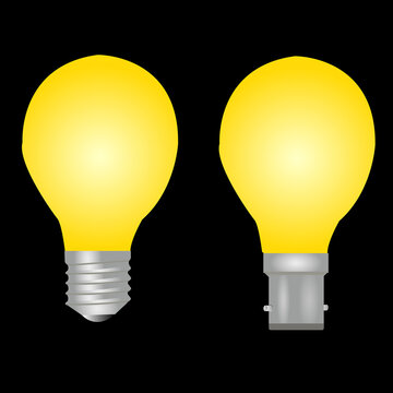 Ampoules &agrave; ba&iuml;onnette et &agrave; vis sur fond noir