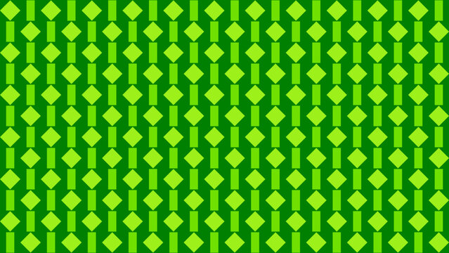 Geometric Green Rhombus and Rectangle Pattern