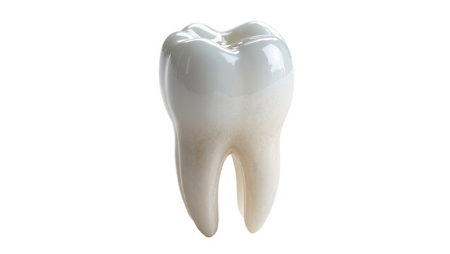 Healthy human molar tooth, perfectly isolated PNG on transparent background, representing dental anatomy, oral hygiene, and medical concepts for dentistry
