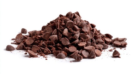 Obraz premium Chocolaty mixture sits alone on a white background.