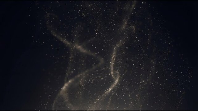 Gold particle background animation shows golden and cool blue dust flowing in soft vertical streams with layered depth gentle parallax subtle haze and a seamless cinematic loop