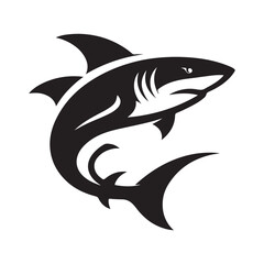 Fototapeta premium Majestic Shark Vector Silhouette Symbol Illustration Design Concept Idea