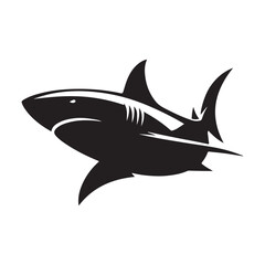 Fototapeta premium Majestic Shark Vector Silhouette Symbol Illustration Design Concept Idea