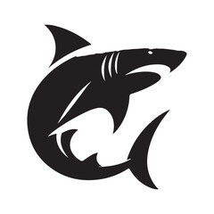 Fototapeta premium Majestic Shark Vector Silhouette Symbol Illustration Design Concept Idea