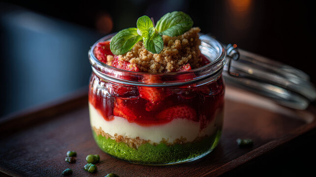 a fresh straberry youghourt for dessert