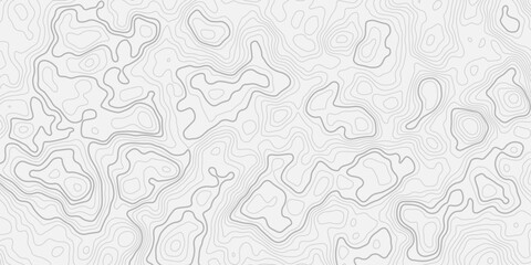 Abstract geographic topographic map with smooth flowing contour lines Seamless mountain terrain elevation pattern on minimal white background © ALAMA