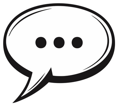 Speech bubble icon with three dots representing chat message communication or thinking process