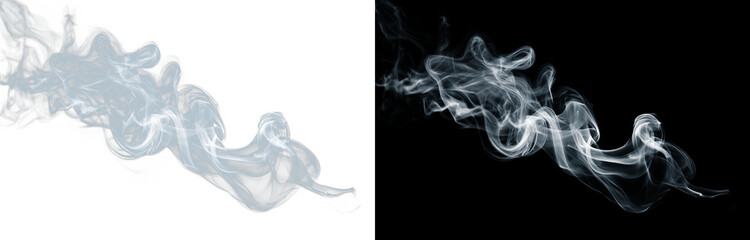 Obraz premium Smooth curved smoke isolated on split background