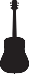 Obraz premium Minimalist Acoustic Guitar Silhouette Full Body Shape Clean Black Design
