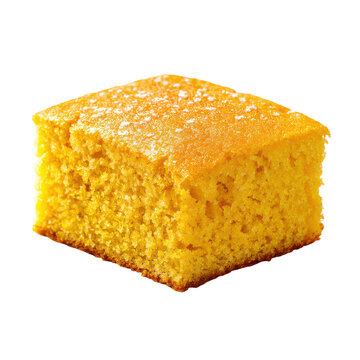 Delicious golden cake served on a white background at a gathering of friends during a sunny afternoon