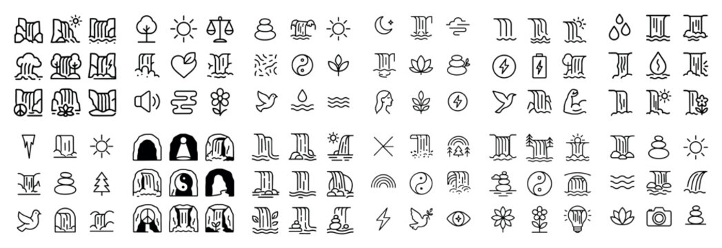 Mystic icons with lotus moon columns minimal