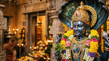 Fototapeta premium Devotion and Celebration during Vaikasi Visakam Festival in India and Sri Lanka