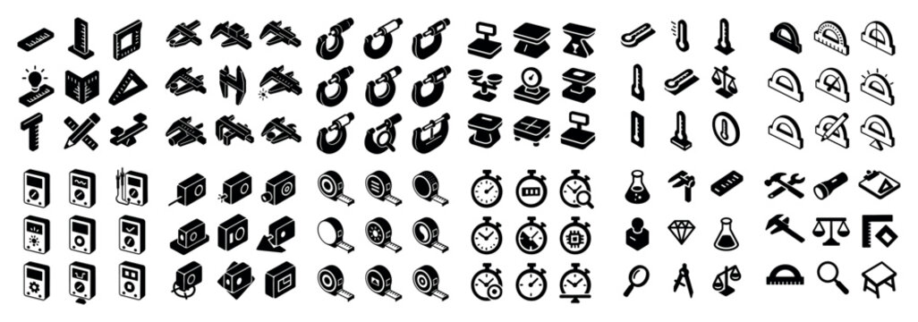 Office icons with clock book graduation isometric