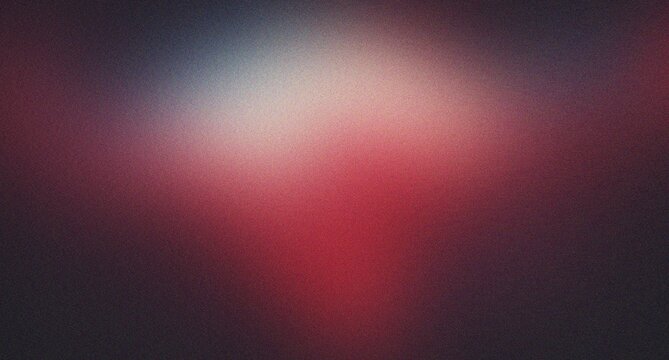 Abstract grain texture background showing smooth transition from light grey to deep red and dark blue with grainy effect, moody simple backdrop with copy space