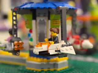 Fototapeta premium Lego carnival ride with minifigure