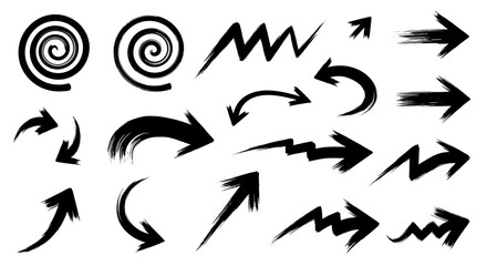 Obraz premium Set of black and white arrow icons and vector arrow symbols collection