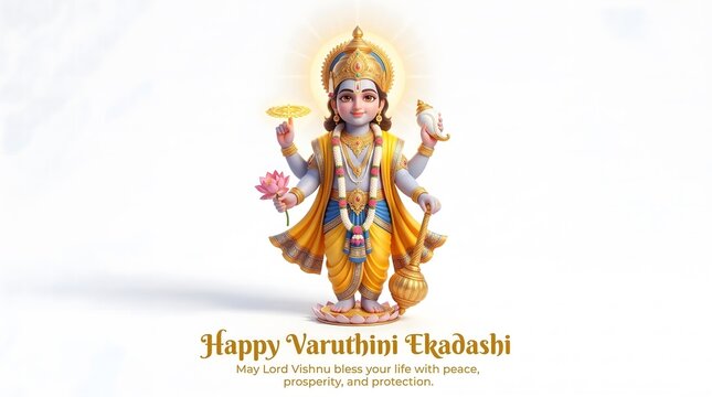 Varuthini ekadashi hindu festival illustration with lord vishnu avatar