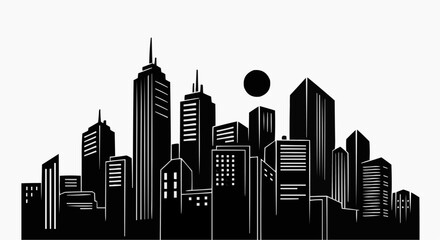 Obraz premium city skyline silhouette