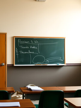 School classroom with blackboard