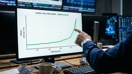 Fototapeta premium Person analyzes graph in office