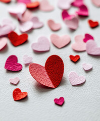 Obraz premium Valentine Heart Pattern Background – Generative AI